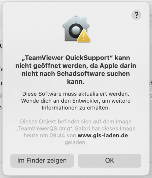 Mac Sicherheitseinstellung verhindert Starten der Fernwartung VRKennung Blog